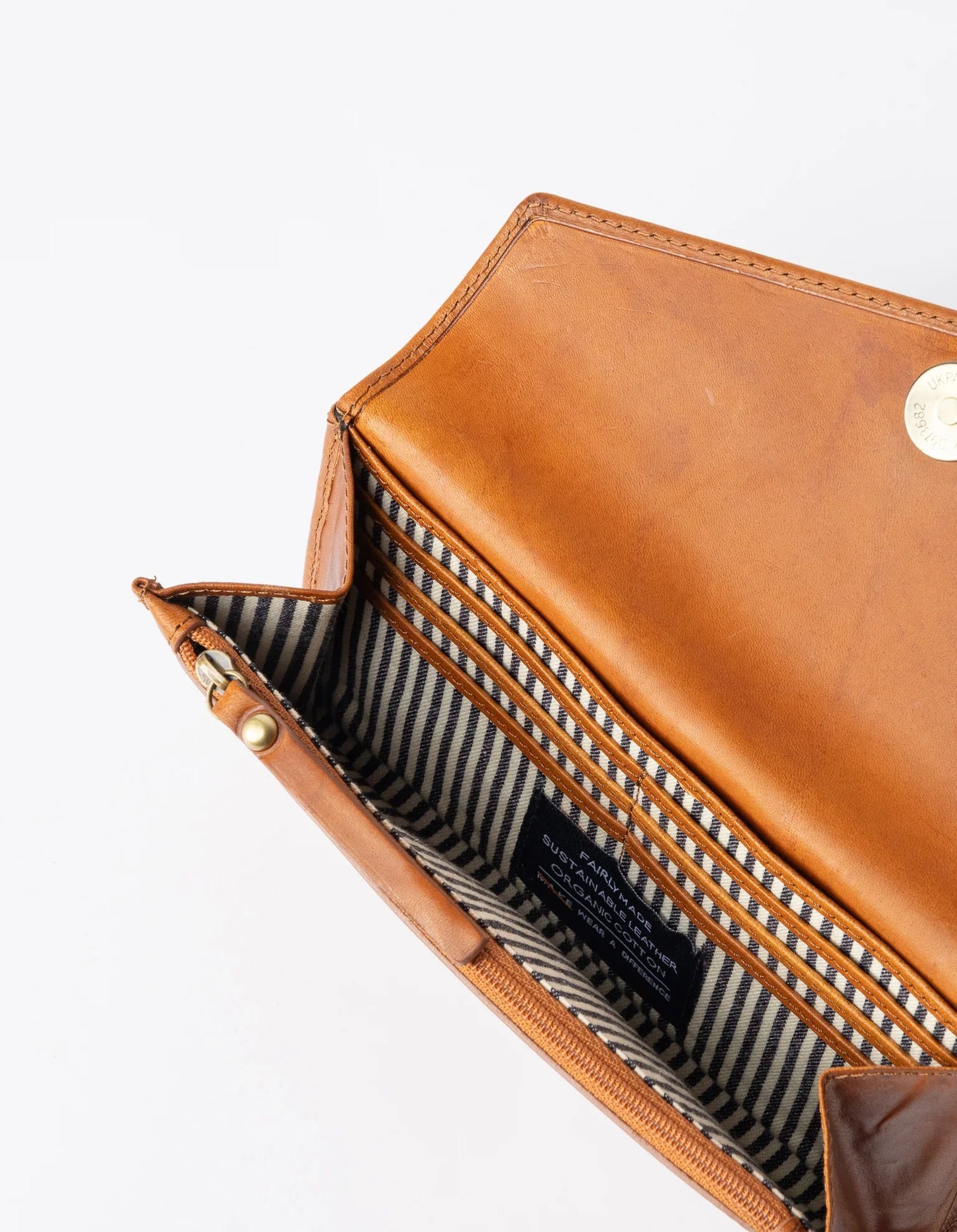 Portefeuille en cuir certifié | Marron "pixie's pouch cognac classic leather"
