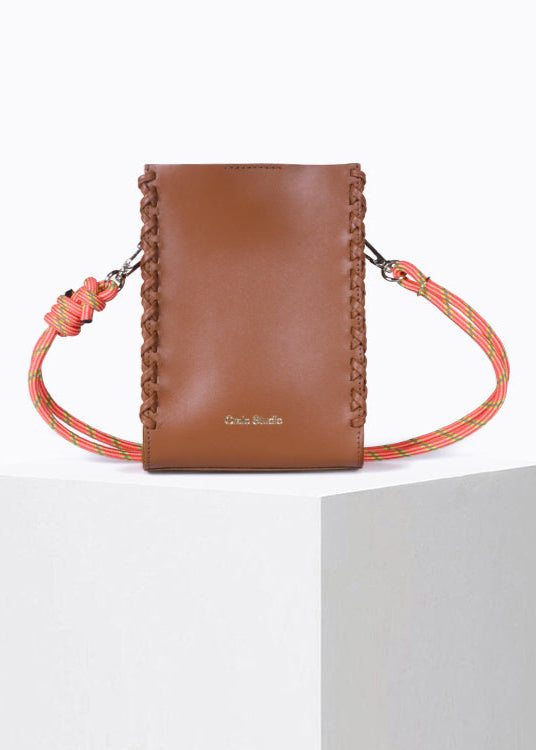 Sac à bandoulière en cuir certifié | marron "Essence stitch - tan"