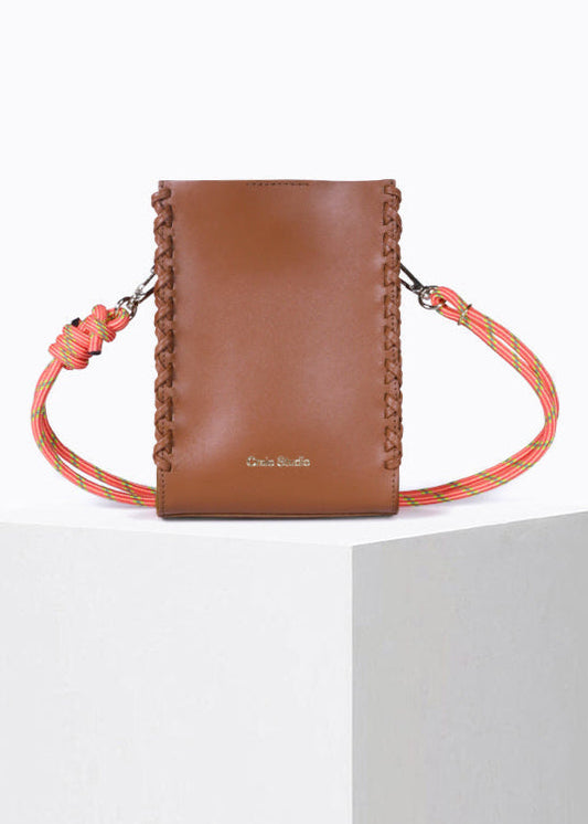 Sac à bandoulière en cuir certifié | marron "Essence stitch - tan"