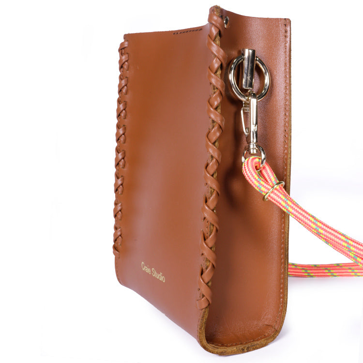 Sac à bandoulière en cuir certifié | marron "Essence stitch - tan"