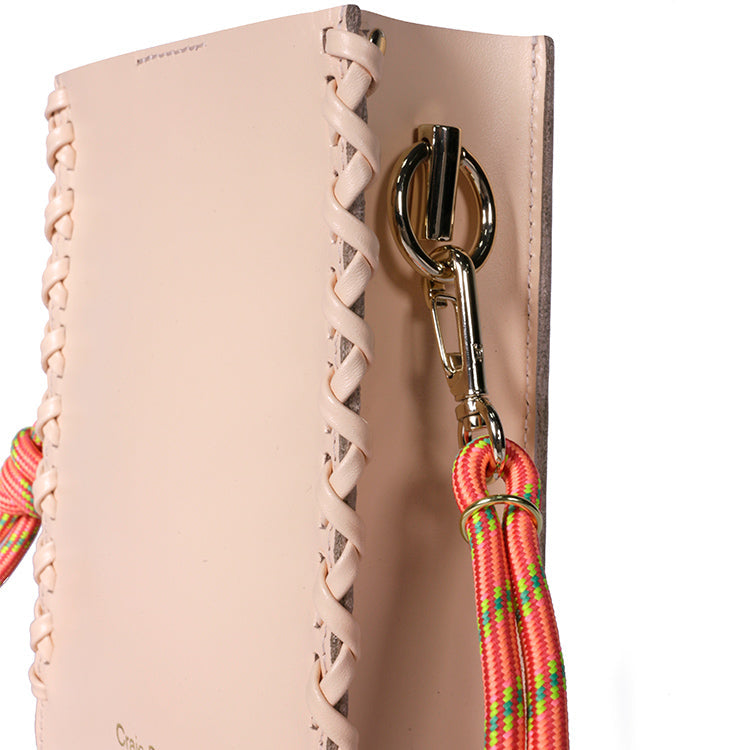 Sac à bandoulière en cuir certifié | rose "essence stitch - peche"