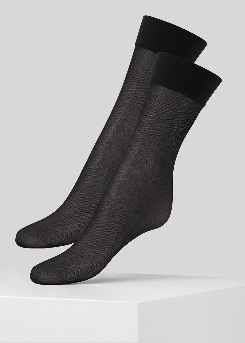 Pack 2 paires de chaussettes noires en recyclé-  eva pop socks 15 denier