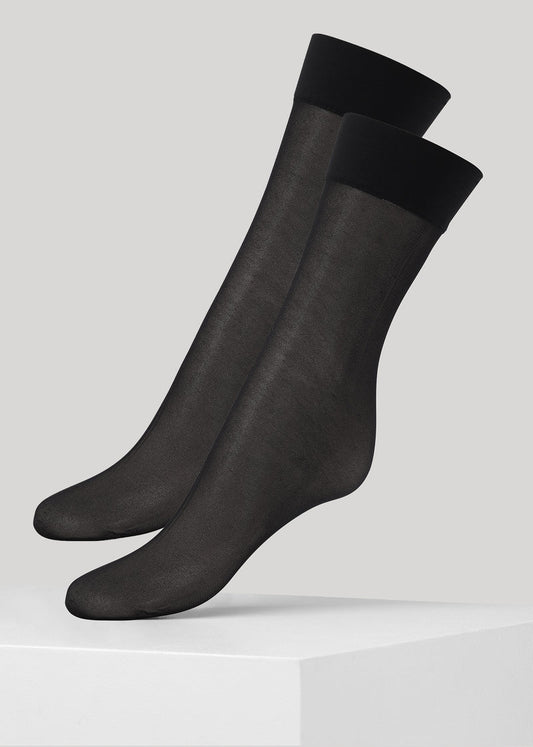 Pack 2 paires de chaussettes noires en recyclé-  eva pop socks 15 denier