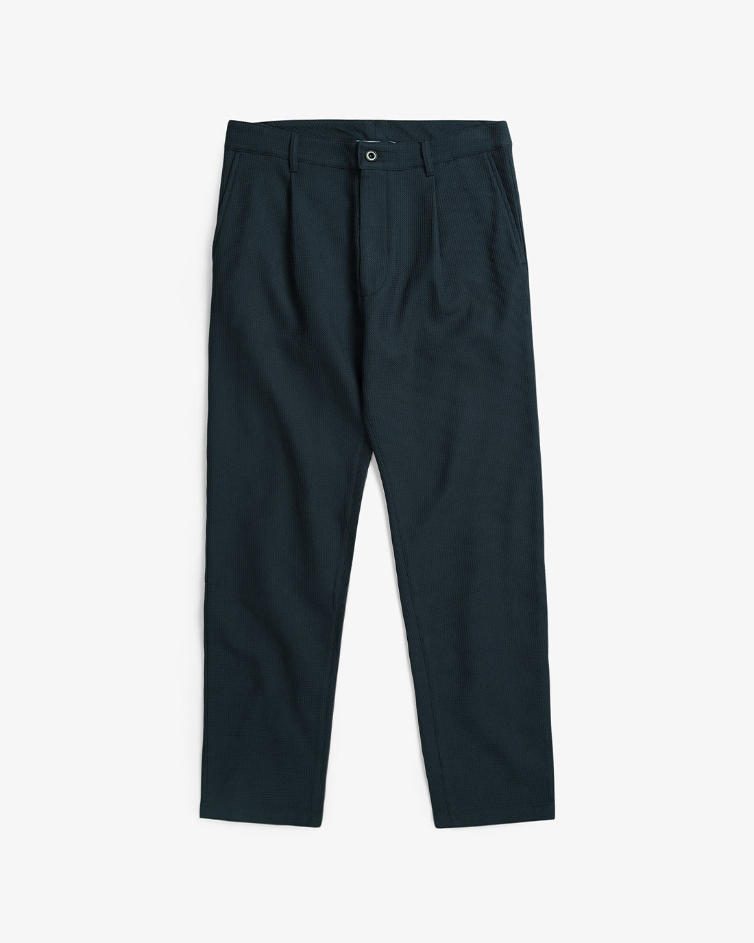 Pantalon droit en coton bio | marine "everyday waffle pant - faded navy"