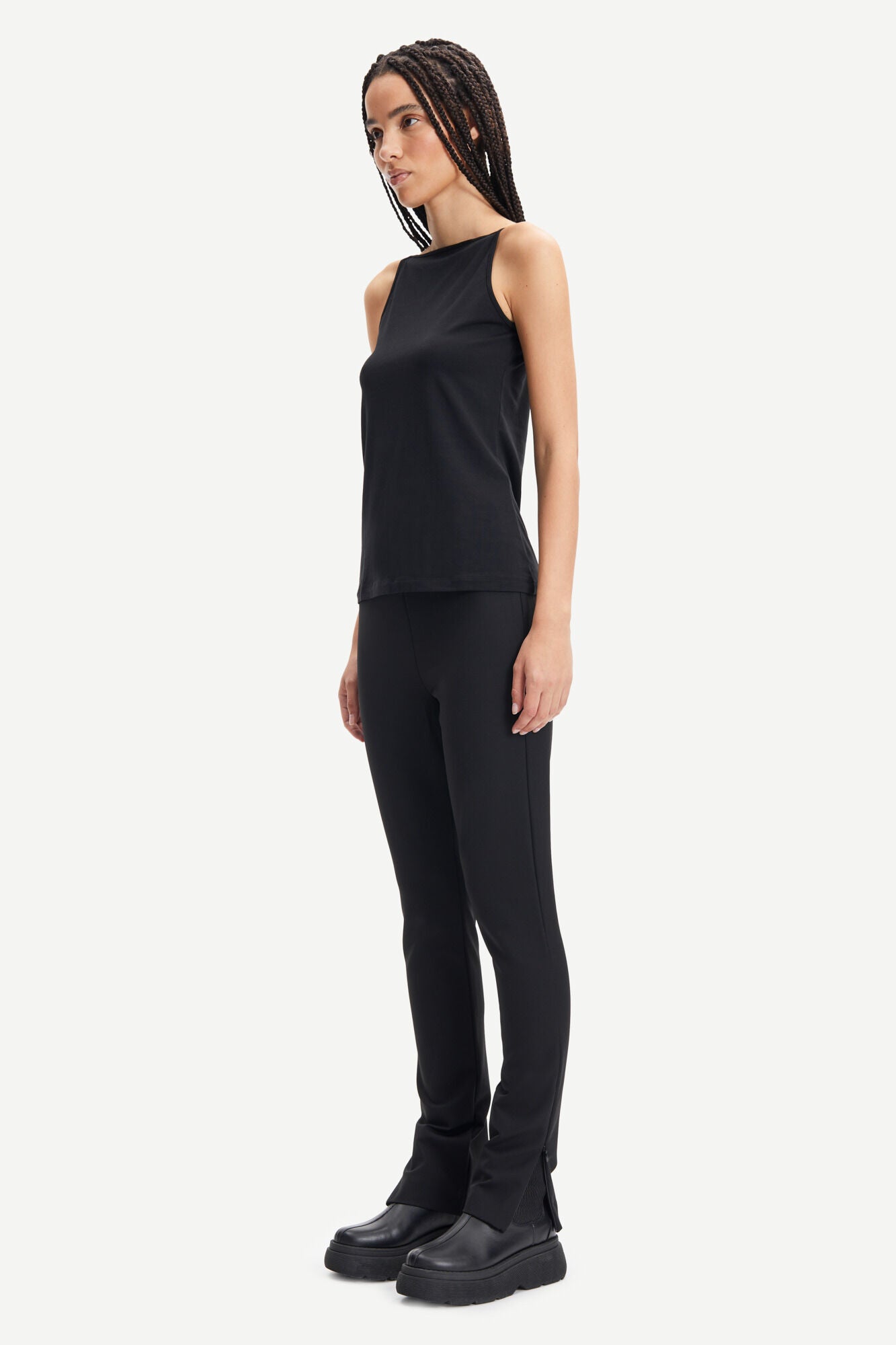 Débardeur noir en tencel et coton bio - stinna top black