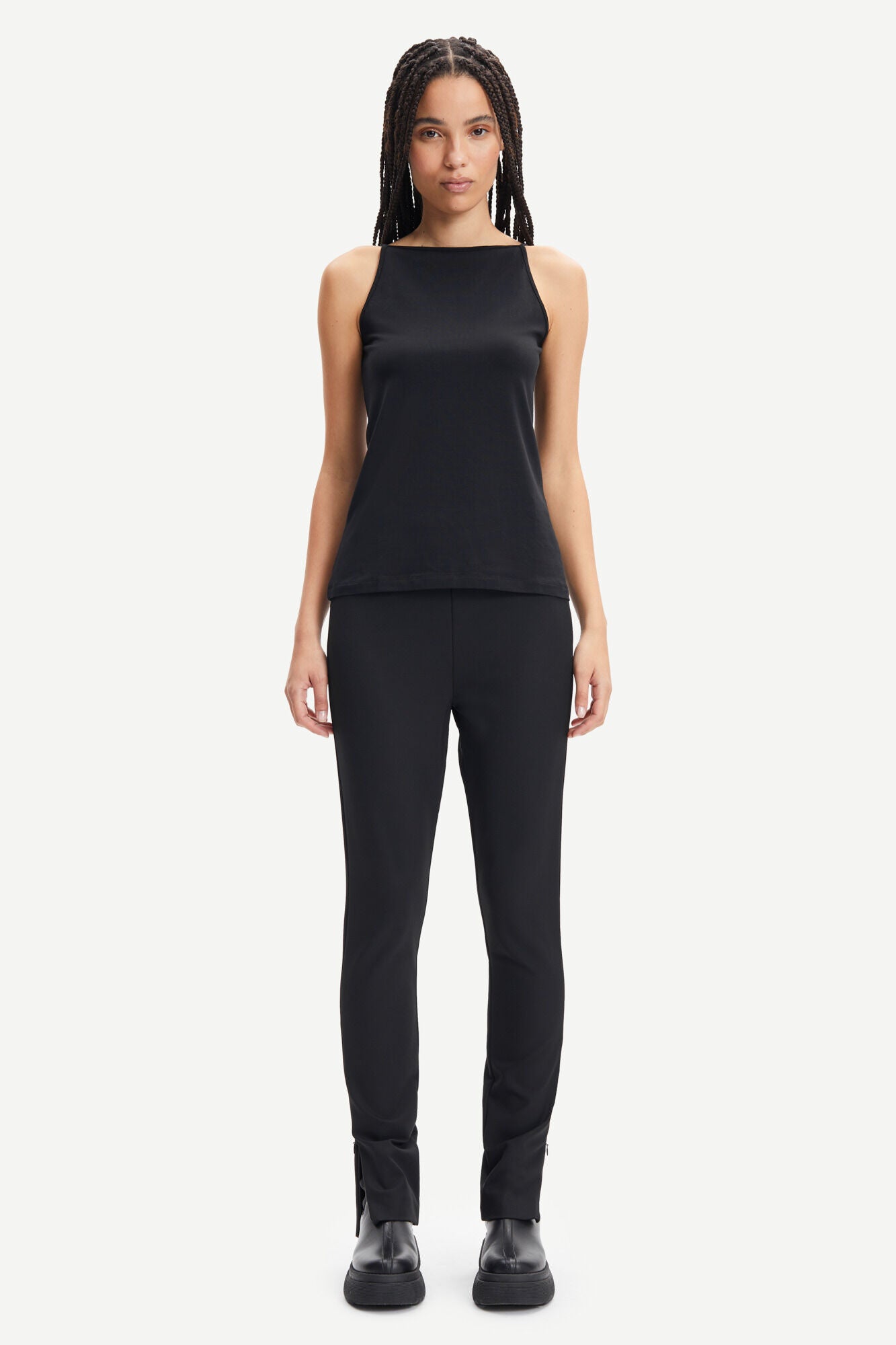 Débardeur noir en tencel et coton bio - stinna top black