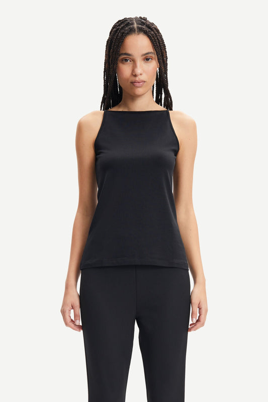 Débardeur noir en tencel et coton bio - stinna top black