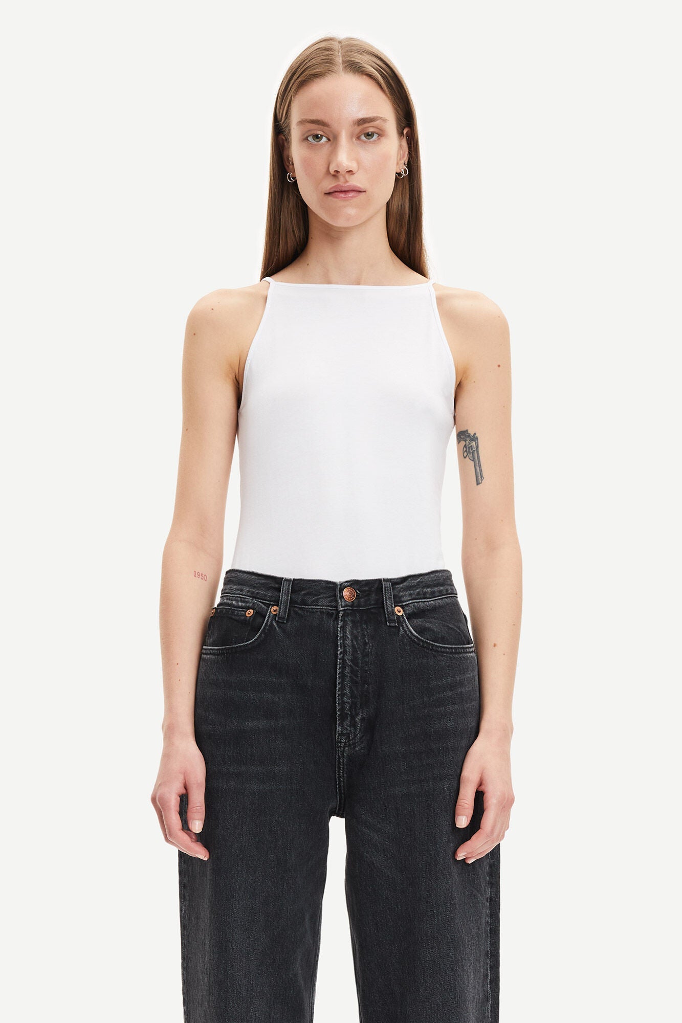 Débardeur blanc en tencel et coton bio - stinna top white
