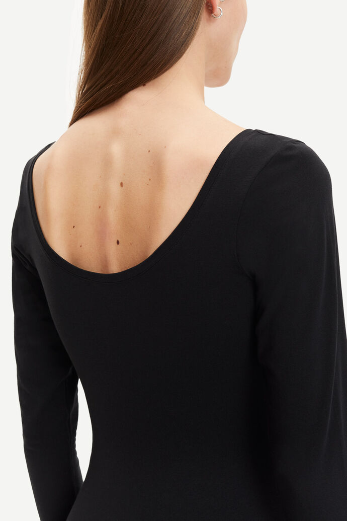 Robe moulante en coton bio et tencel | noir "sik long solid 265 - black"