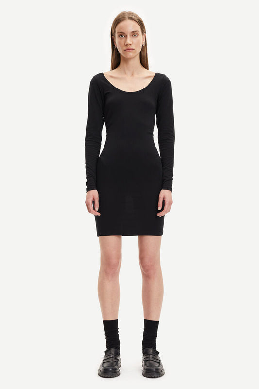 Robe moulante en coton bio et tencel | noir "sik long solid 265 - black"