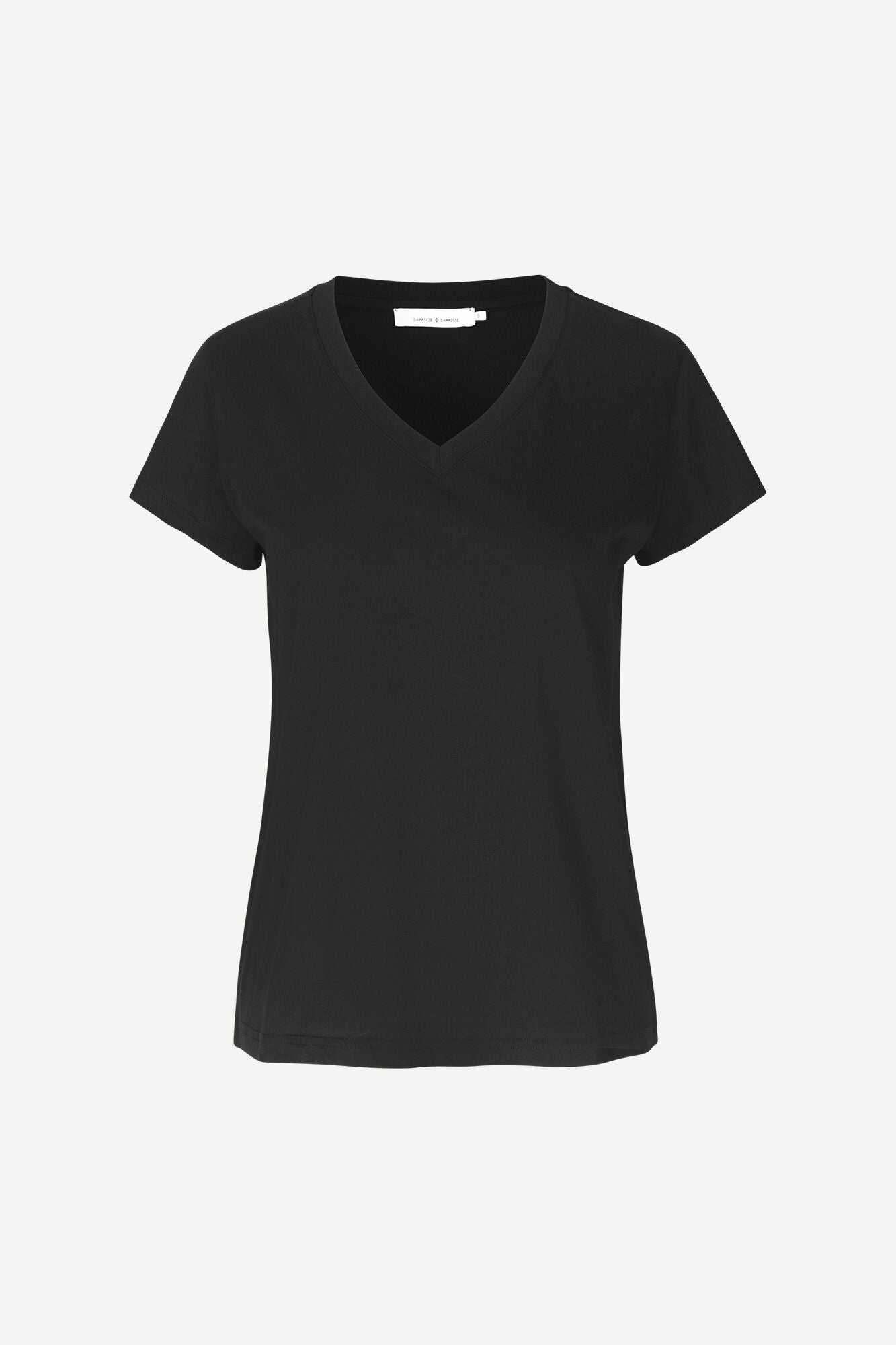 T-shirt manches courtes col v en coton bio | noir "solly v-n t-shirt black"