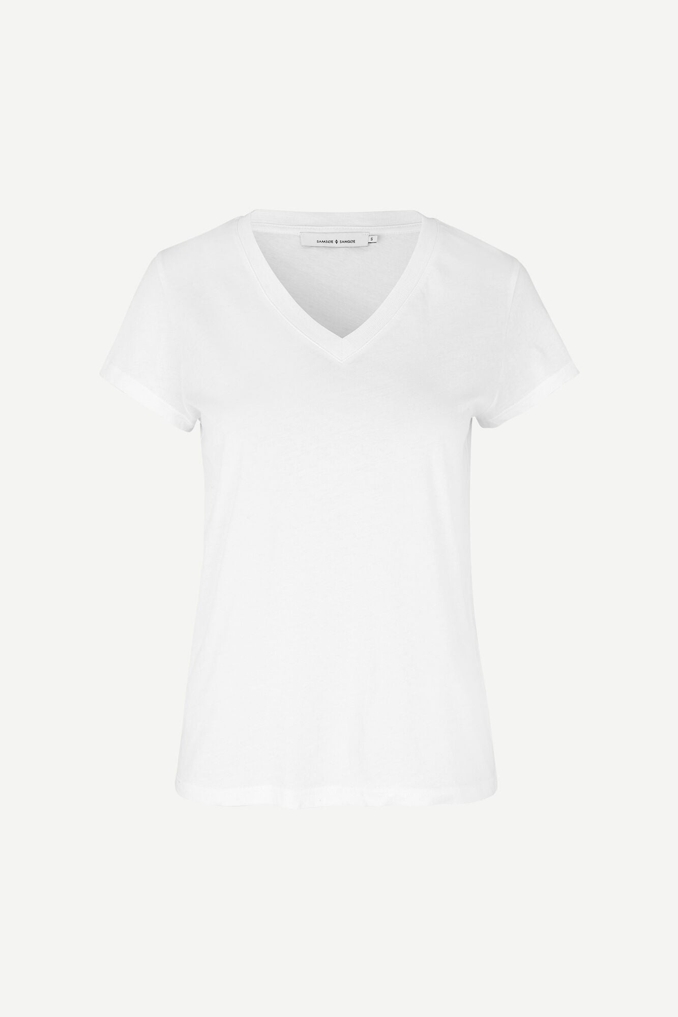T-shirt manches courtes col v en coton bio | blanc "solly v-n t-shirt white"