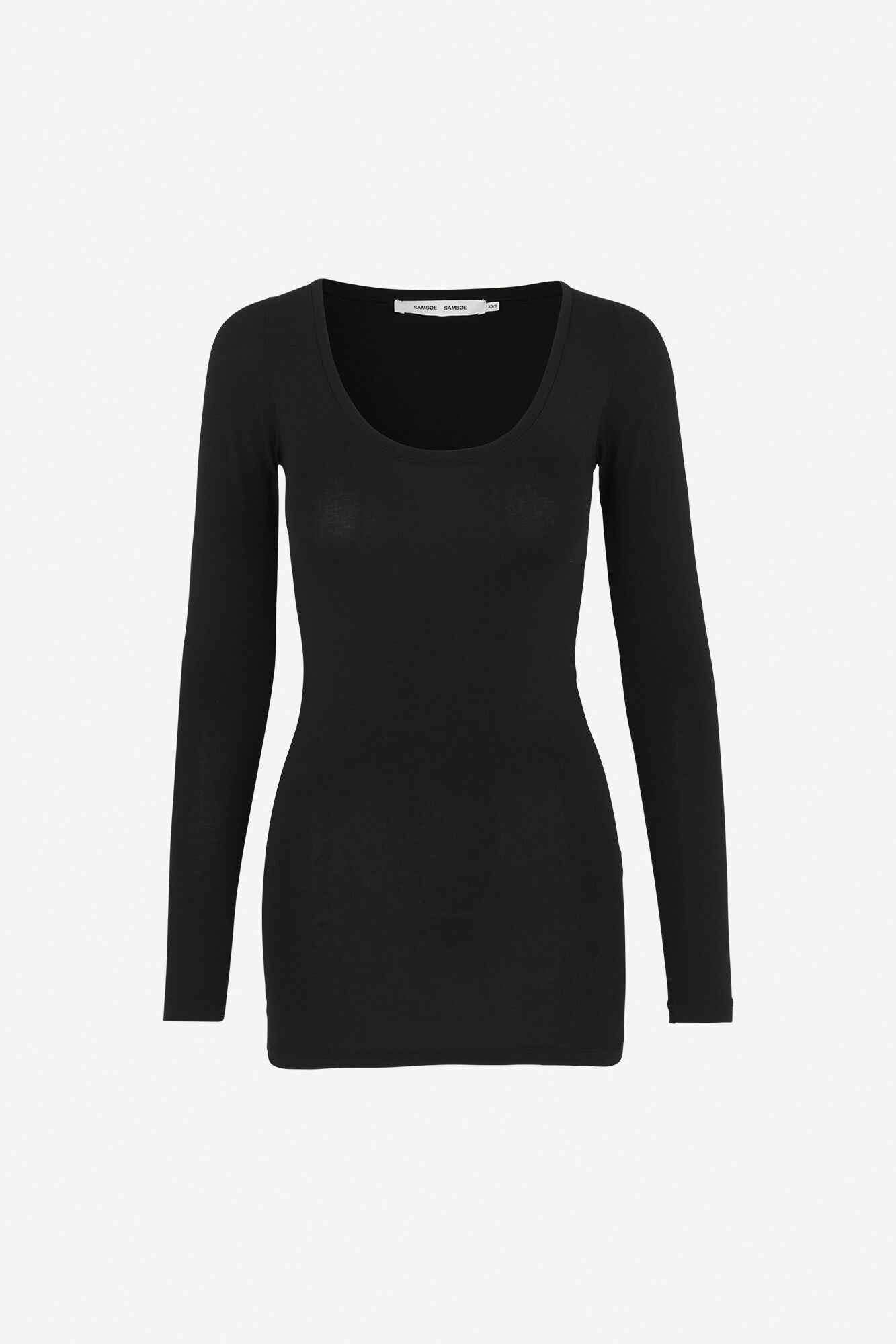 T-shirt manches longues col rond en tencel et coton bio | noir "sik solid black"
