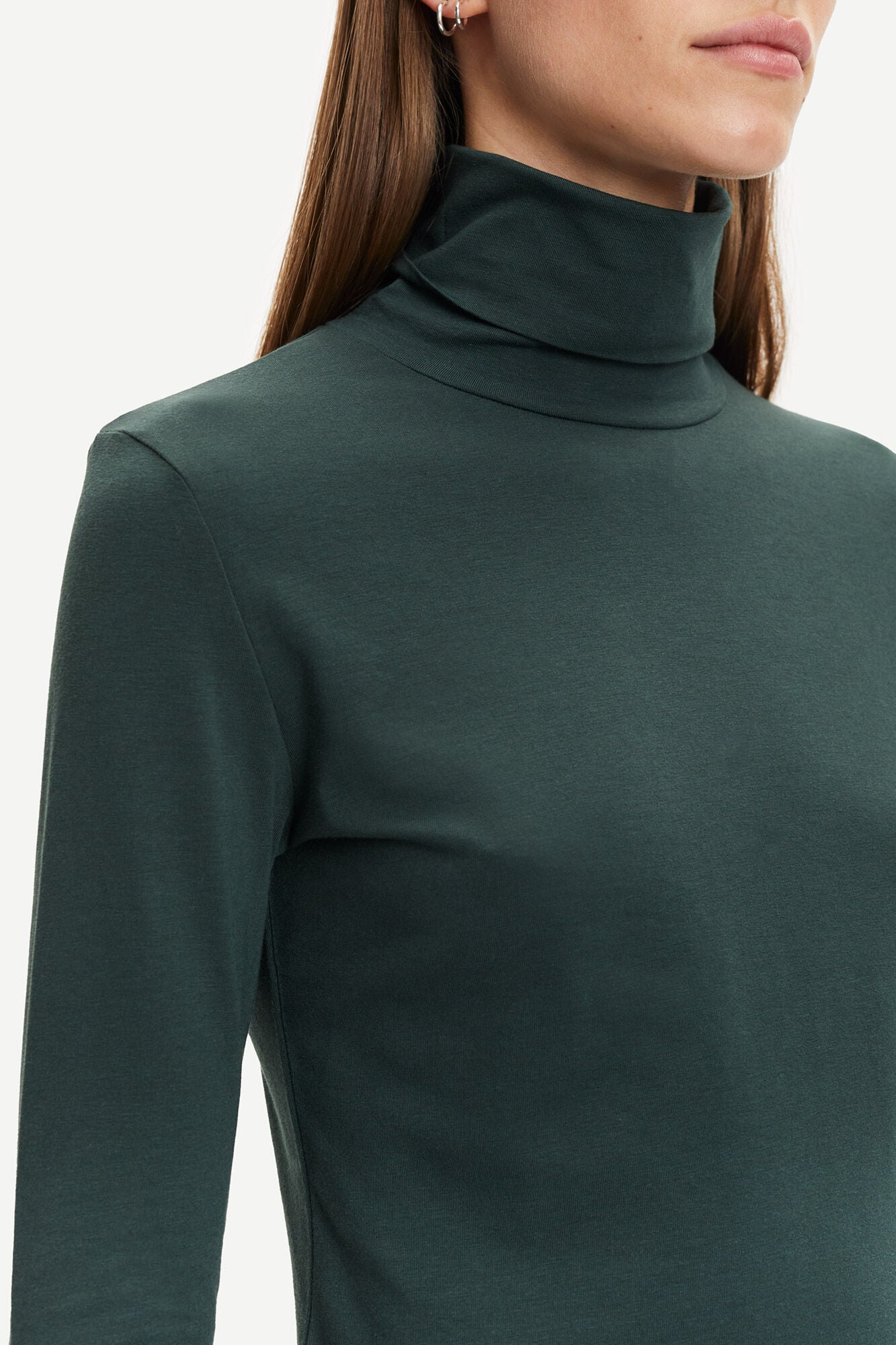 Col roulé vert foncé en coton bio et modal - ester t-n 265 darkest spruce