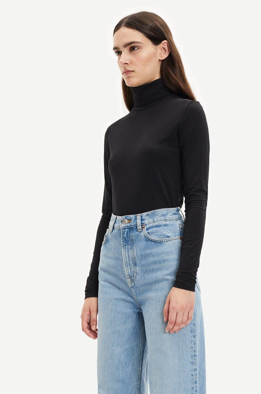 Col roulé noir en coton bio et modal - ester t-n 265 black