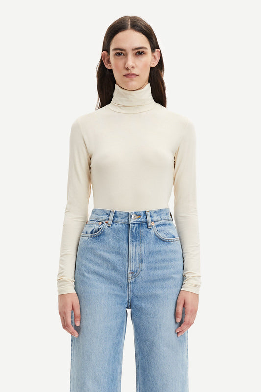 Col roulé écru en coton bio et modal - ester t-n 265 warm white