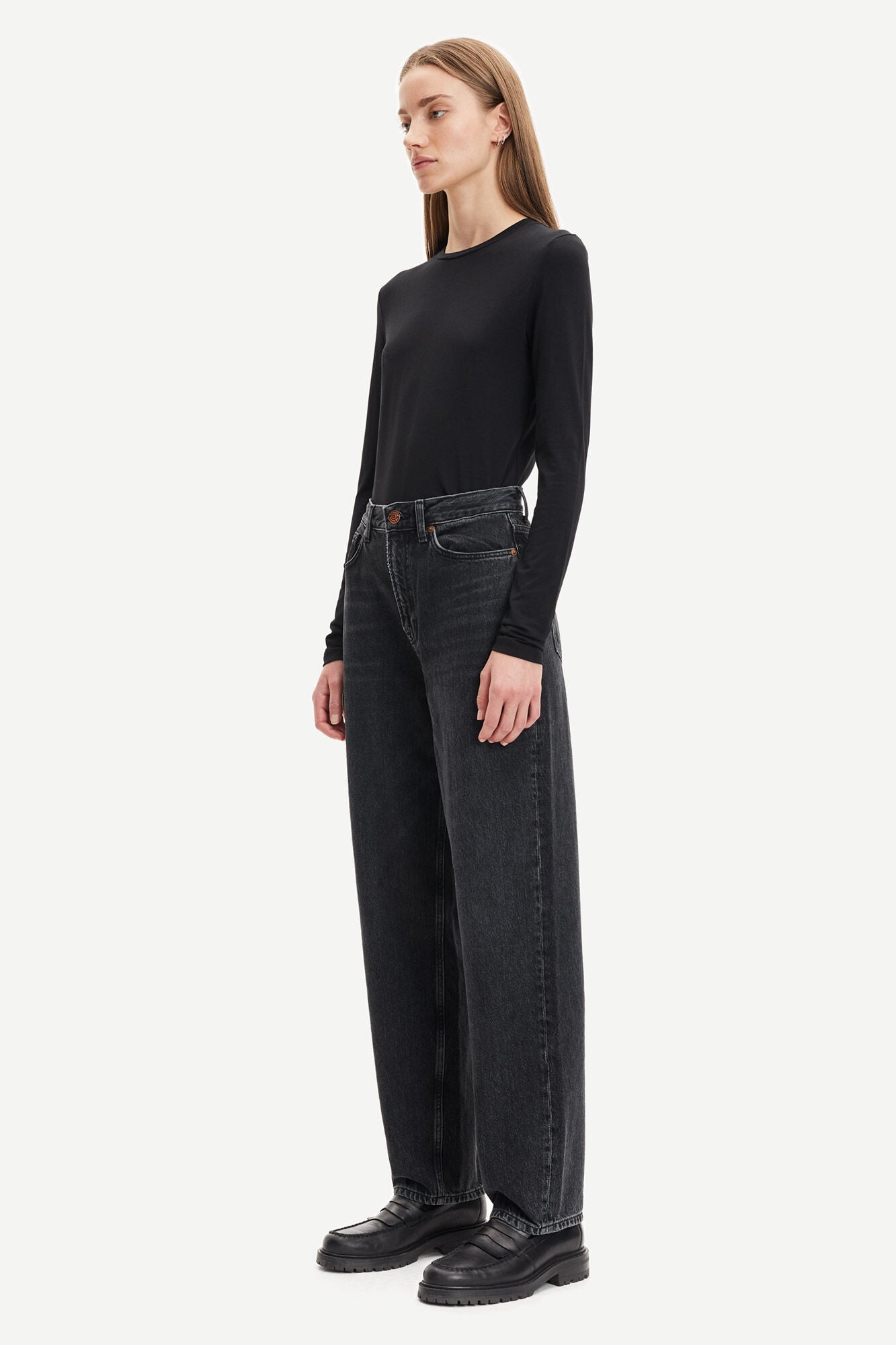 T-shirt manches longues en tencel et coton bio | noir  "ester ls black"