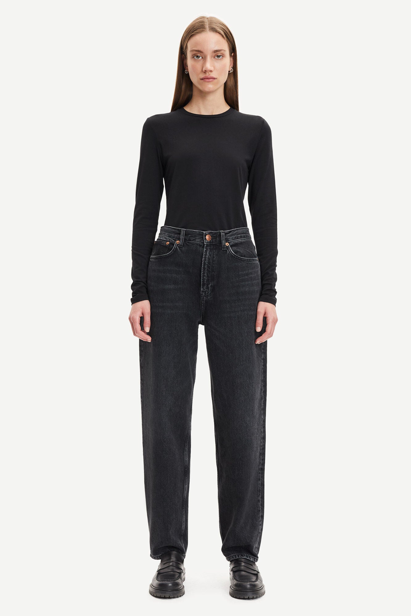 T-shirt manches longues en tencel et coton bio | noir  "ester ls black"