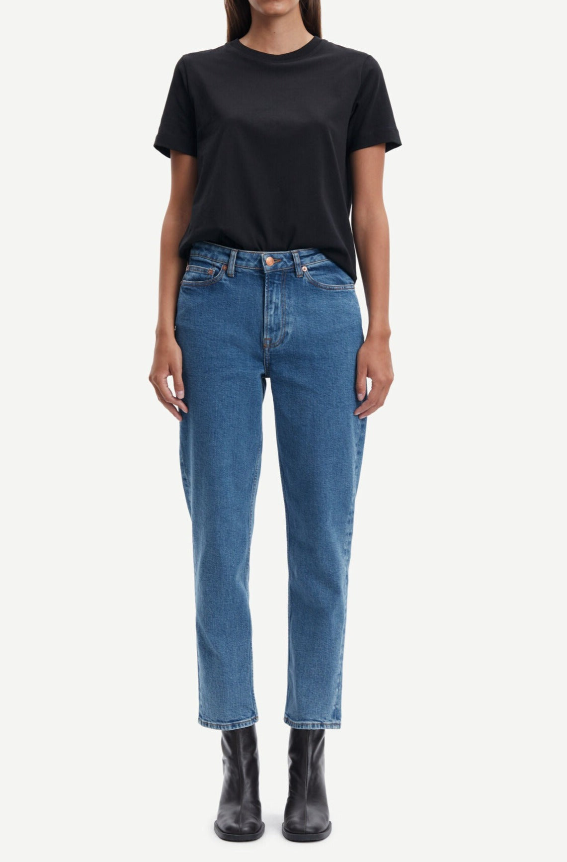 Jean droit bleu en coton bio - marianne jeans light ozone marble