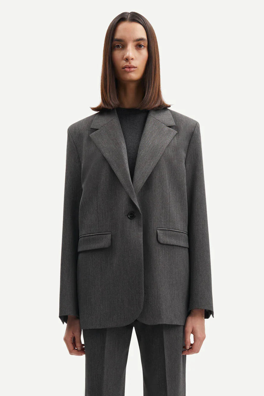 Blazer en recyclé et ecovero | Gris "haven blazer dark grey melange"
