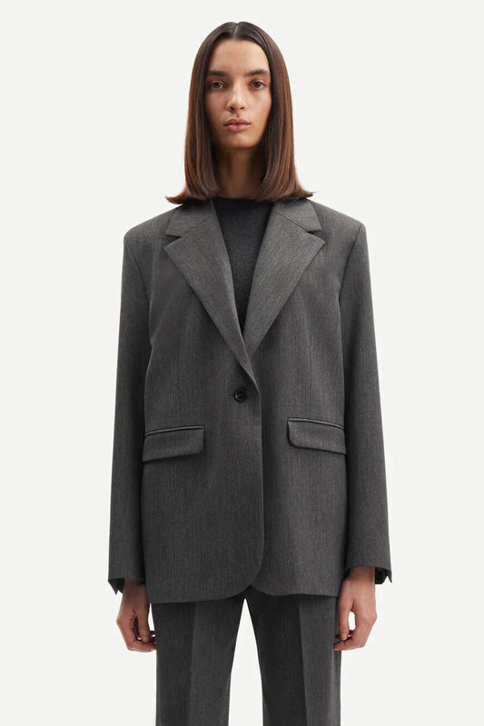 Blazer en recyclé et ecovero | Gris "haven blazer dark grey melange"