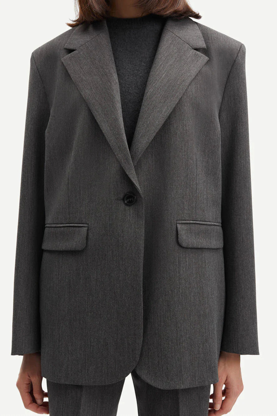 Blazer en recyclé et ecovero | Gris "haven blazer dark grey melange"