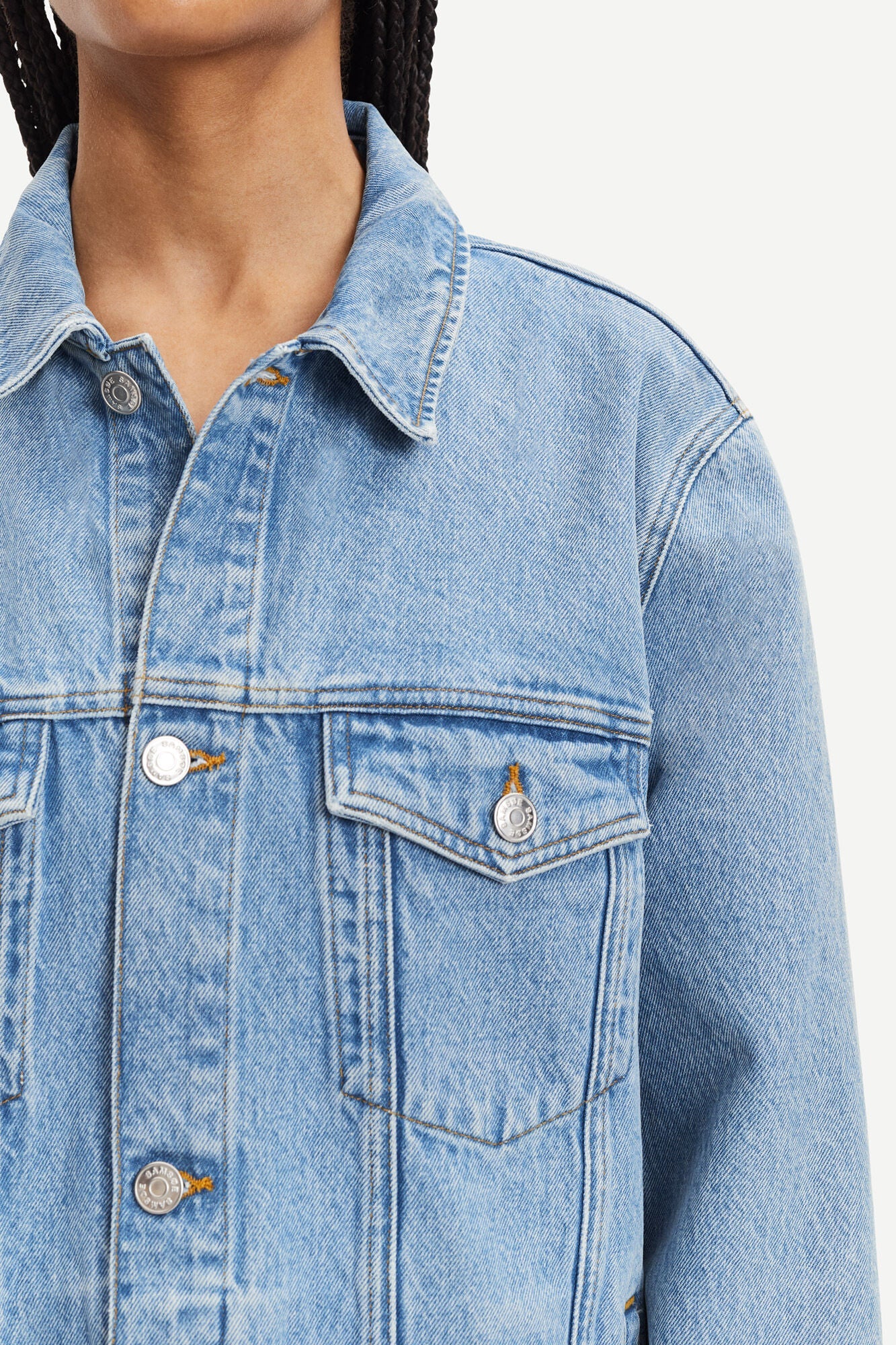 Veste en jean oversize bleu clair en coton bio - nicole vintage legacy