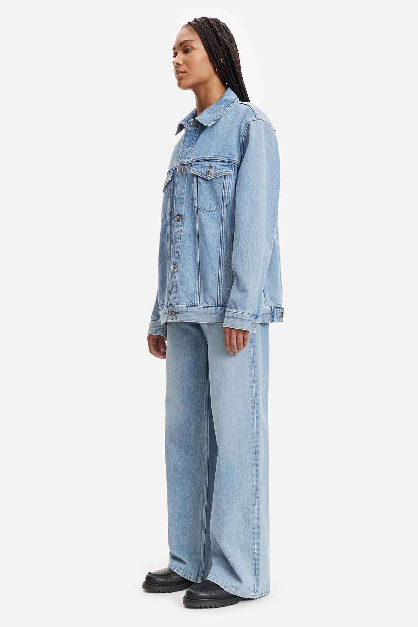 Veste en jean oversize bleu clair en coton bio - nicole vintage legacy