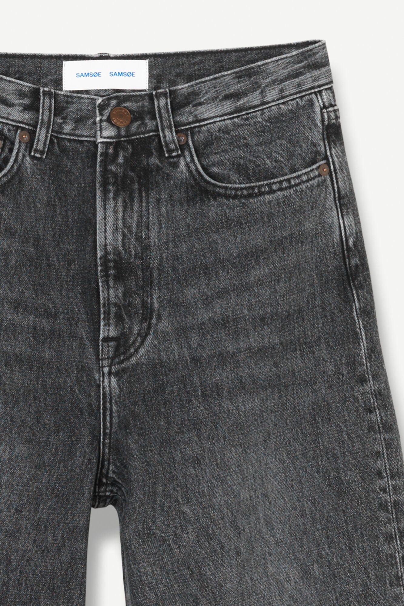 Jean ample gris délavé en coton bio et chanvre - rebecca jeans northern sky