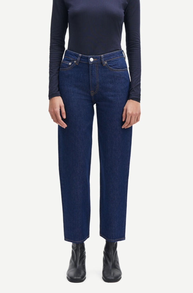 Jean droit en coton bio et recyclé | indigo foncé "marianne jeans glacier"