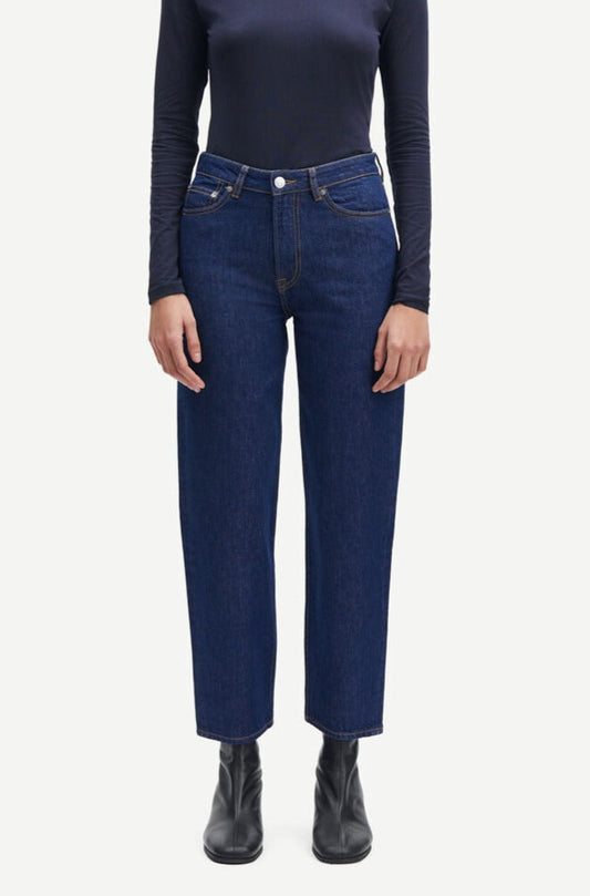 Jean droit en coton bio et recyclé | indigo foncé "marianne jeans glacier"