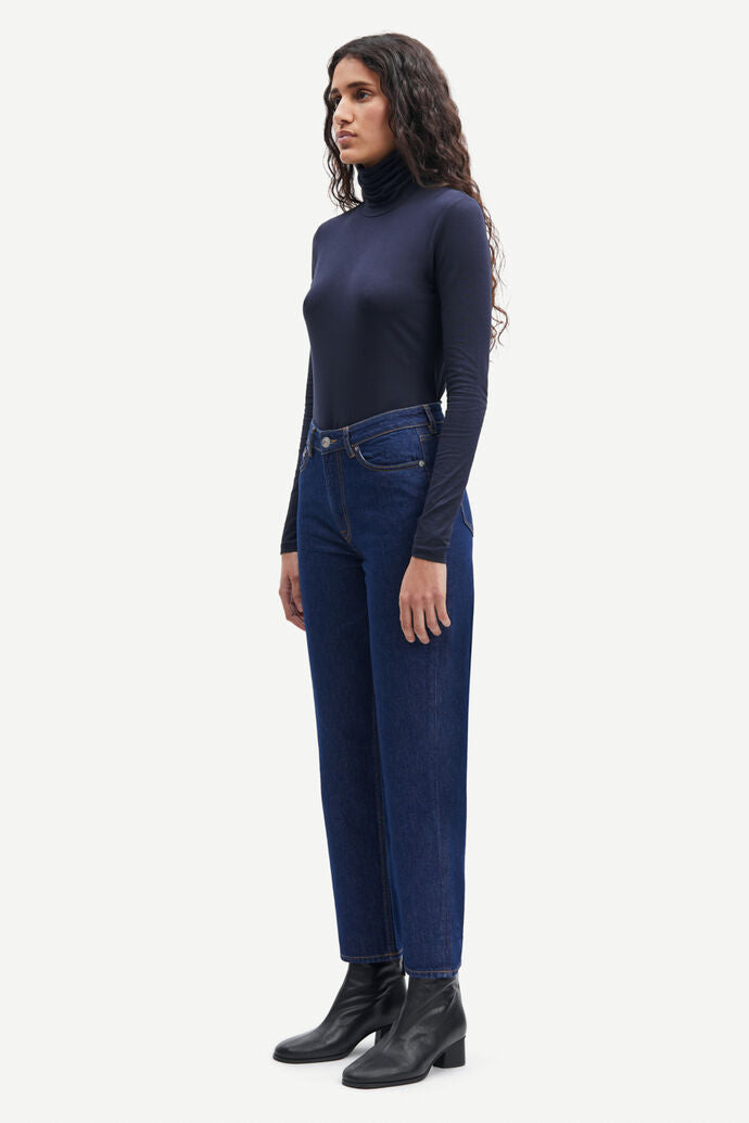 Jean droit en coton bio et recyclé | indigo foncé "marianne jeans glacier"