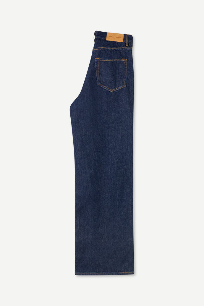 Jeans droit large en coton bio et recyclé | marine "shelly jeans dark lake"