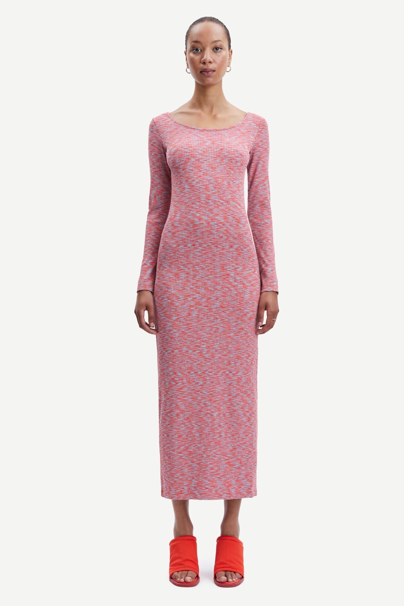 Robe moulante à motifs en viscose ecovero - kelly long dress blue space dye