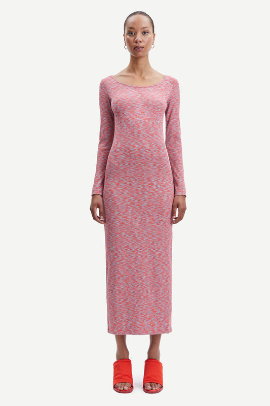 Robe moulante à motifs en viscose ecovero - kelly long dress blue space dye