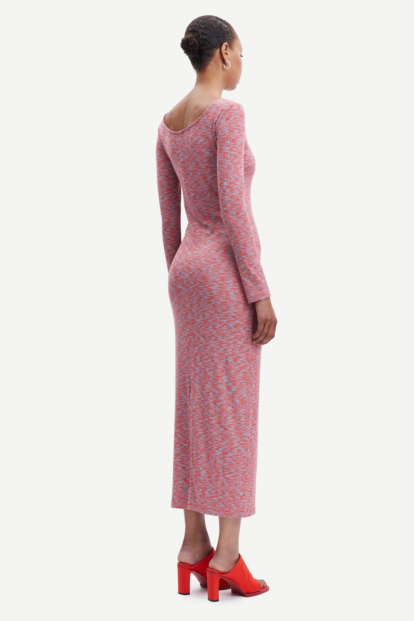 Robe moulante à motifs en viscose ecovero - kelly long dress blue space dye