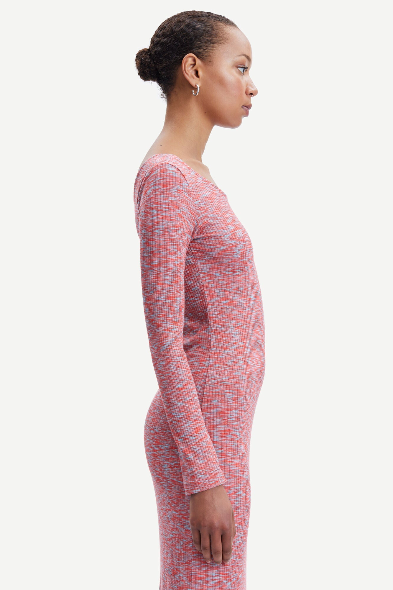 Robe moulante à motifs en viscose ecovero - kelly long dress blue space dye