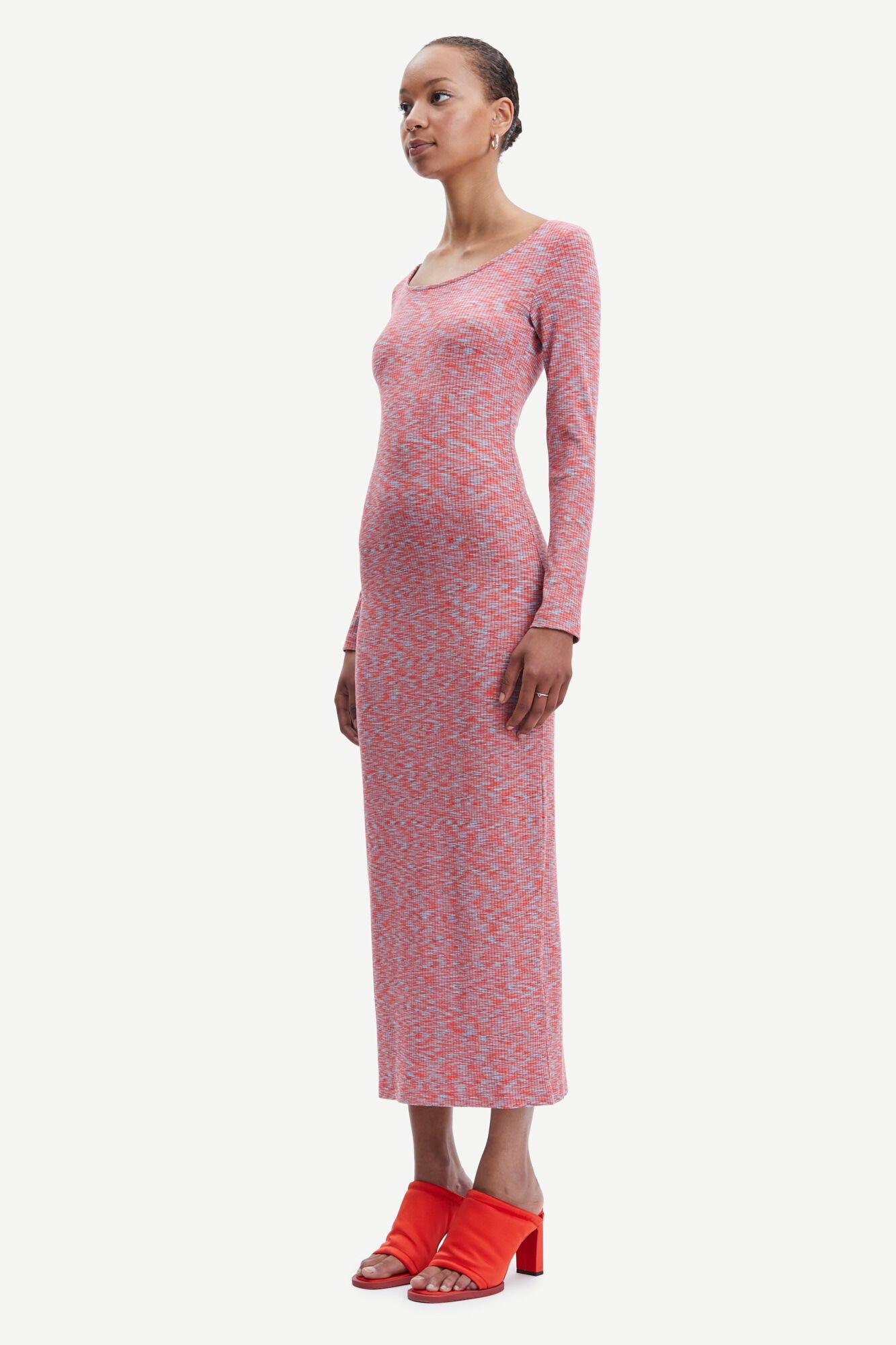 Robe moulante à motifs en viscose ecovero - kelly long dress blue space dye
