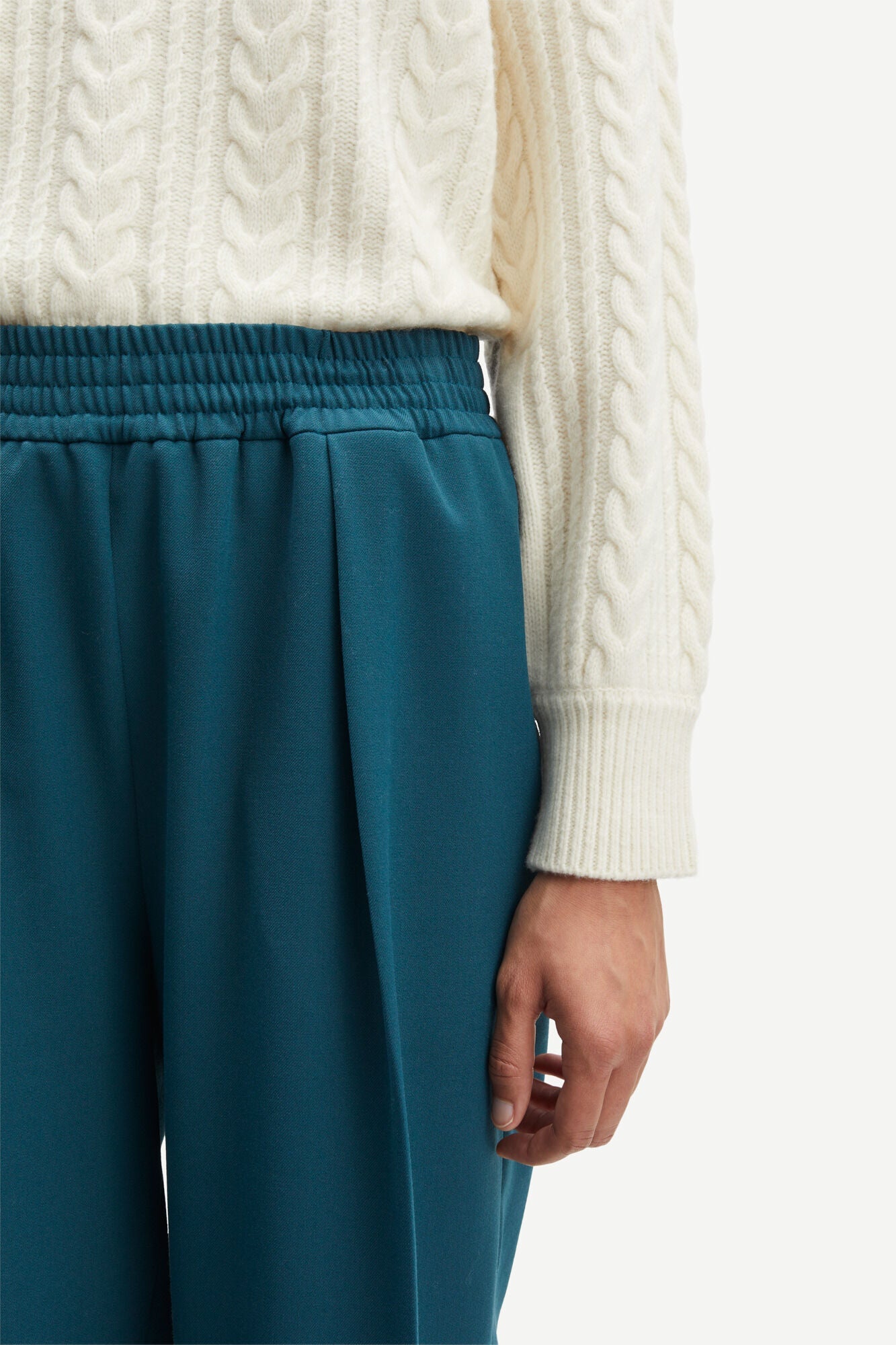 Pantalon ample en recyclé et ecovero | bleu turquoise "julia trousers atlantic deep"