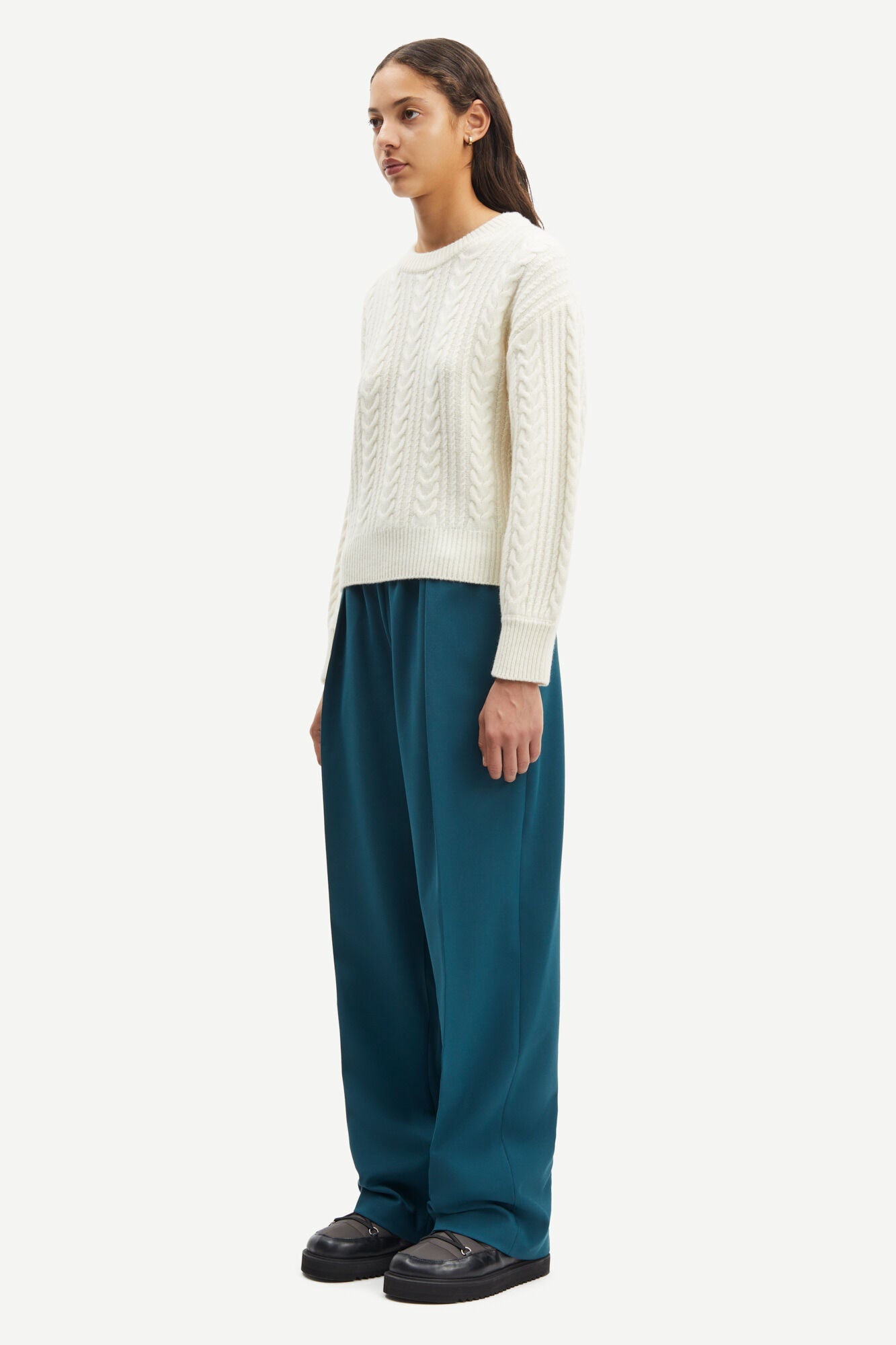 Pantalon ample en recyclé et ecovero | bleu turquoise "julia trousers atlantic deep"