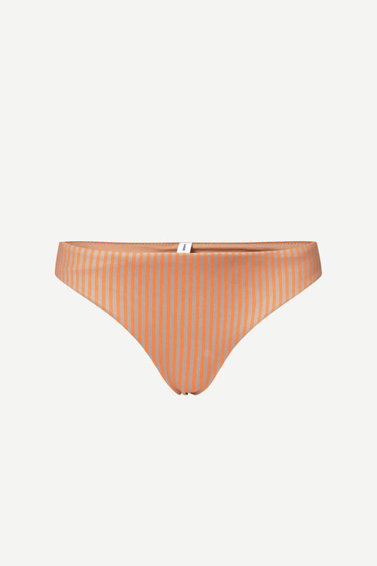 Bas de maillot rayé orange en recyclé - leah bottom - orange st.