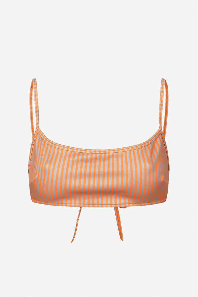 Haut de maillot rayé orange en recyclé leah top - orange st.
