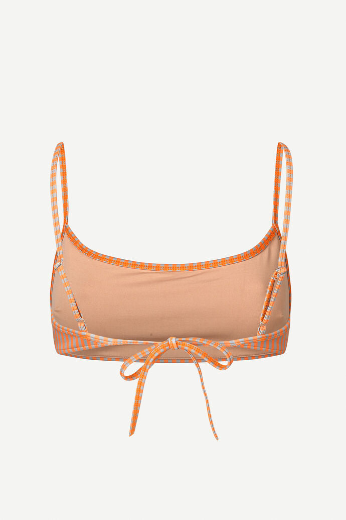 Haut de maillot rayé orange en recyclé leah top - orange st.
