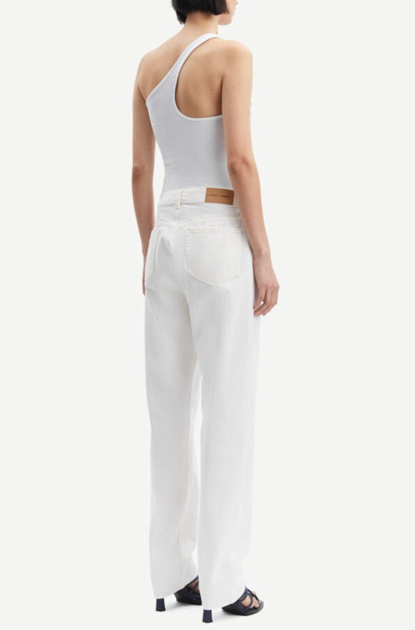 Jean droit blanc en coton bio - susan jeans ecru