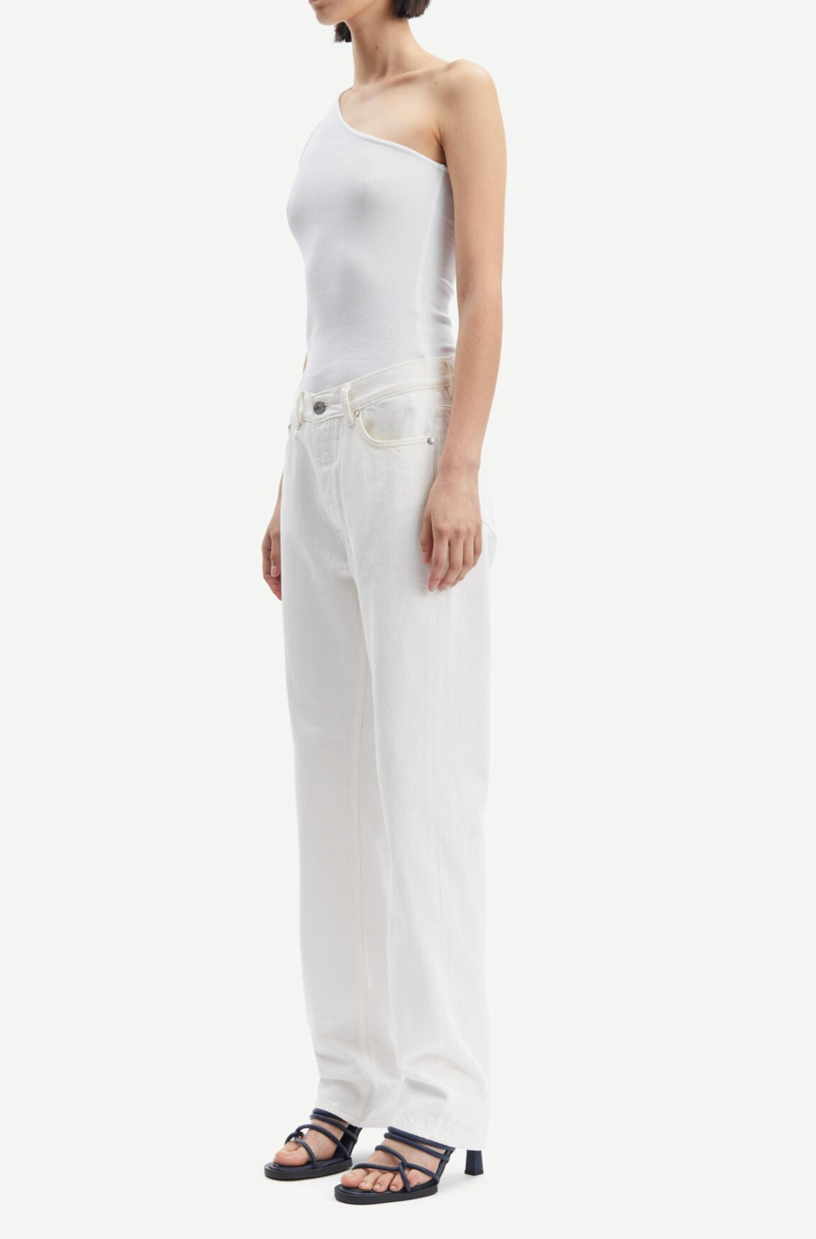 Jean droit blanc en coton bio - susan jeans ecru