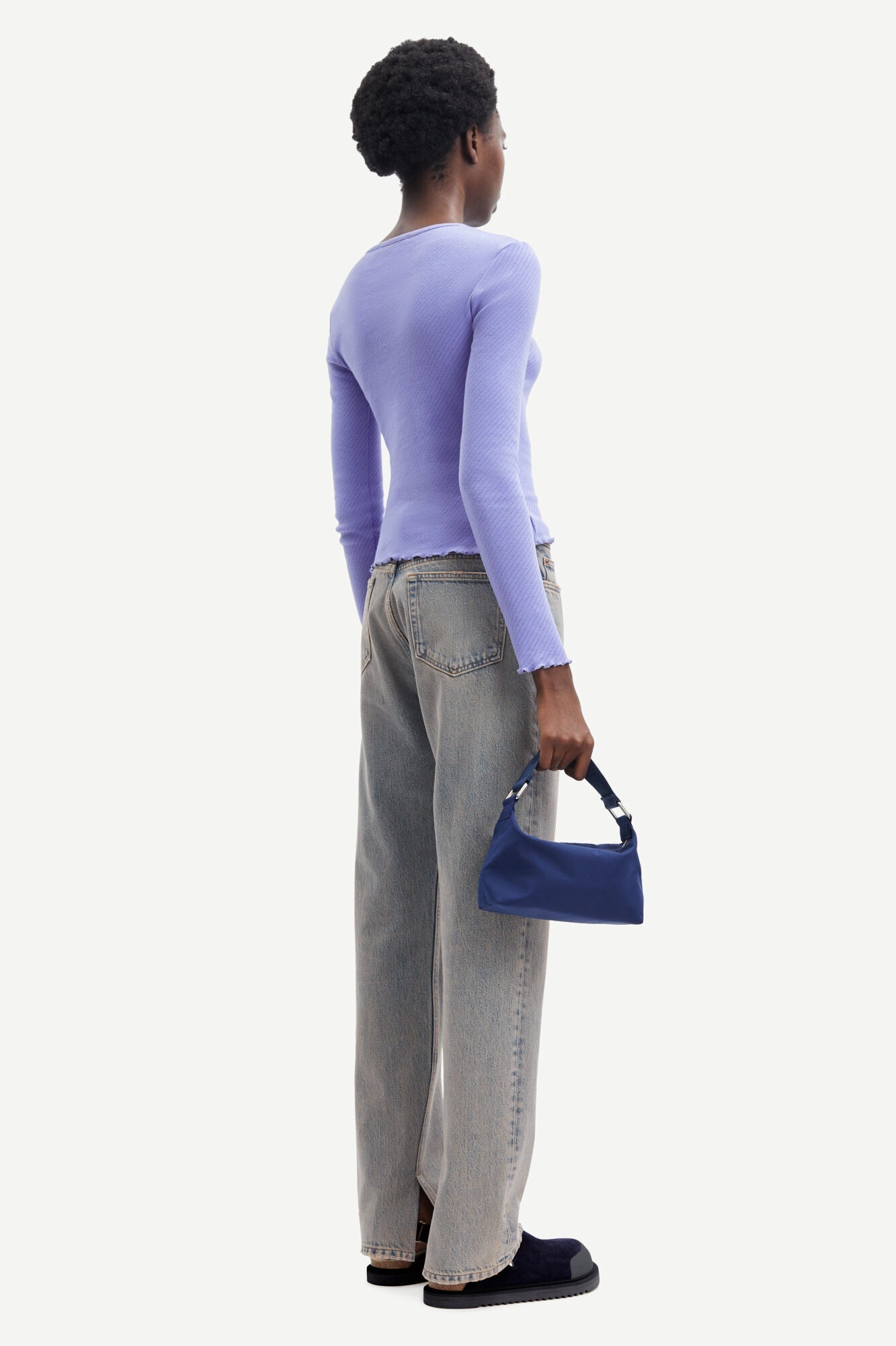 Cardigan en jersey de coton bio | Violet à dentelle "juni cardigan iolite"
