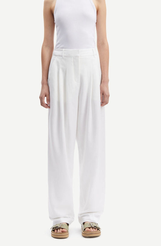 Pantalon ample en ecovero | Blanc "luzy trousers clear cream"