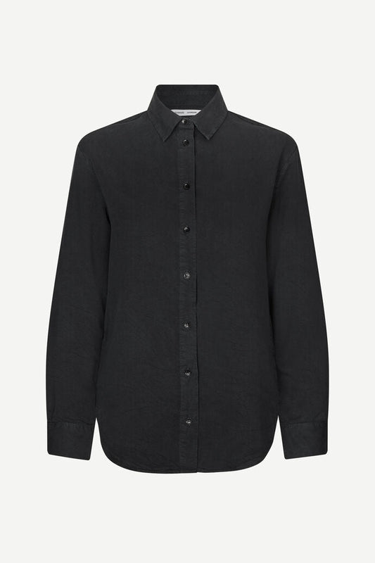 Chemise en lyocell | noir "madisoni shirt washed black"