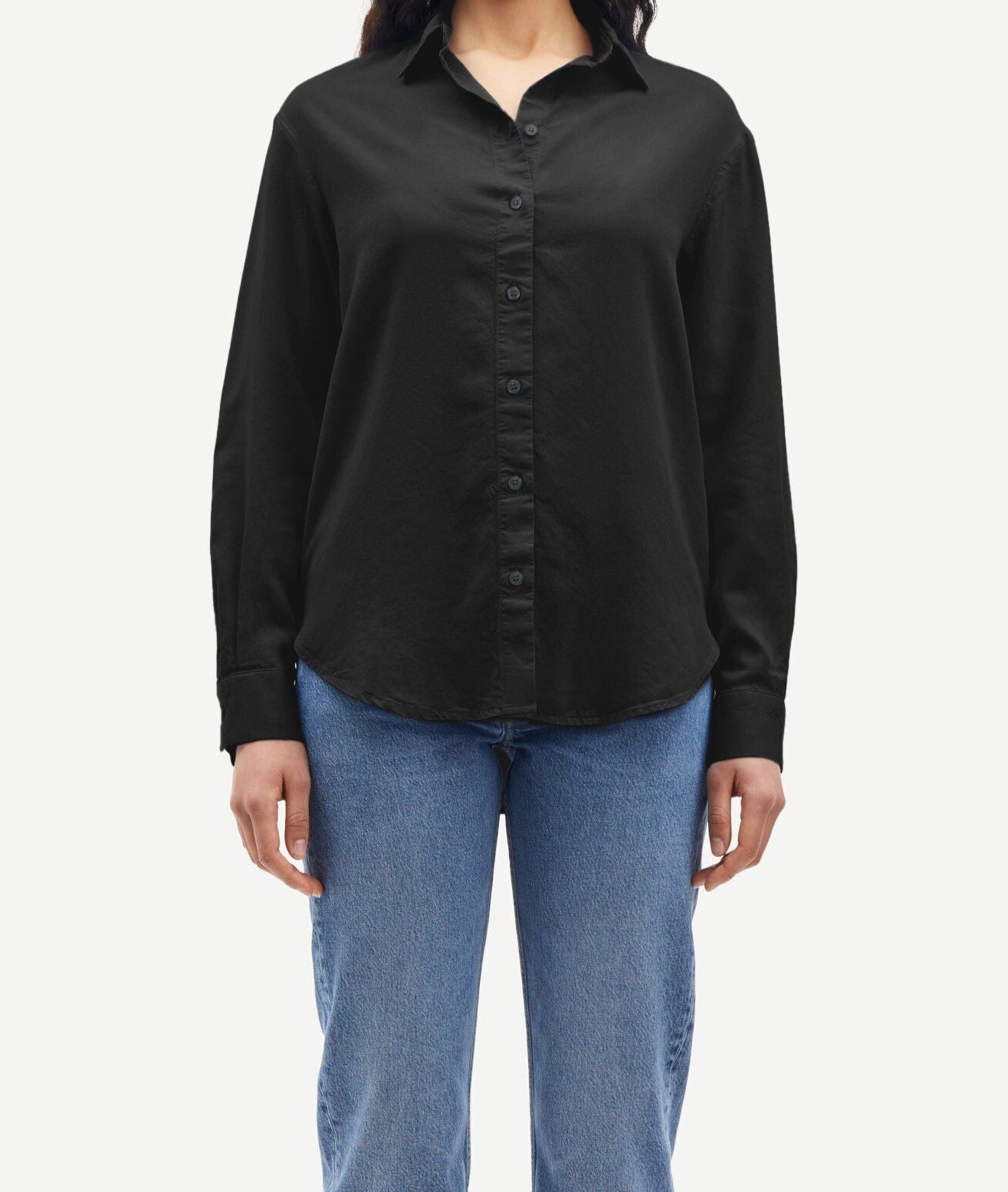 Chemise en lyocell | noir "madisoni shirt washed black"