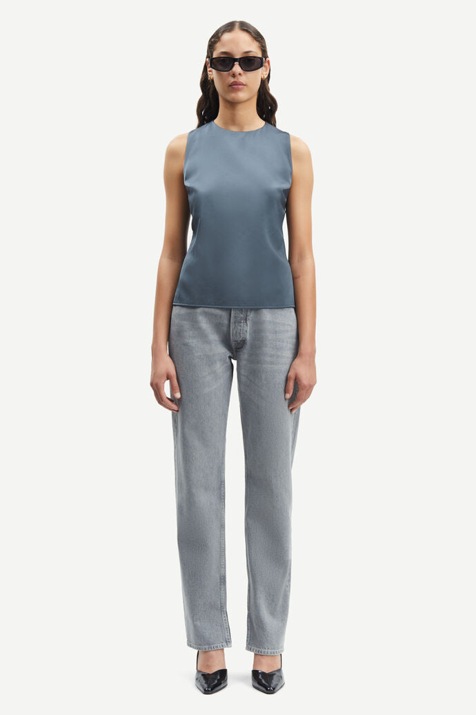 Jean droit en coton bio et recyclé | Gris "susan jeans split mist"
